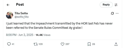 Thread 'Former SP Tito Sotto bumanat na rin kay Keso'