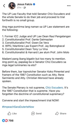 Thread 'The UP Law Faculty reminding the entire Senate to do their job'